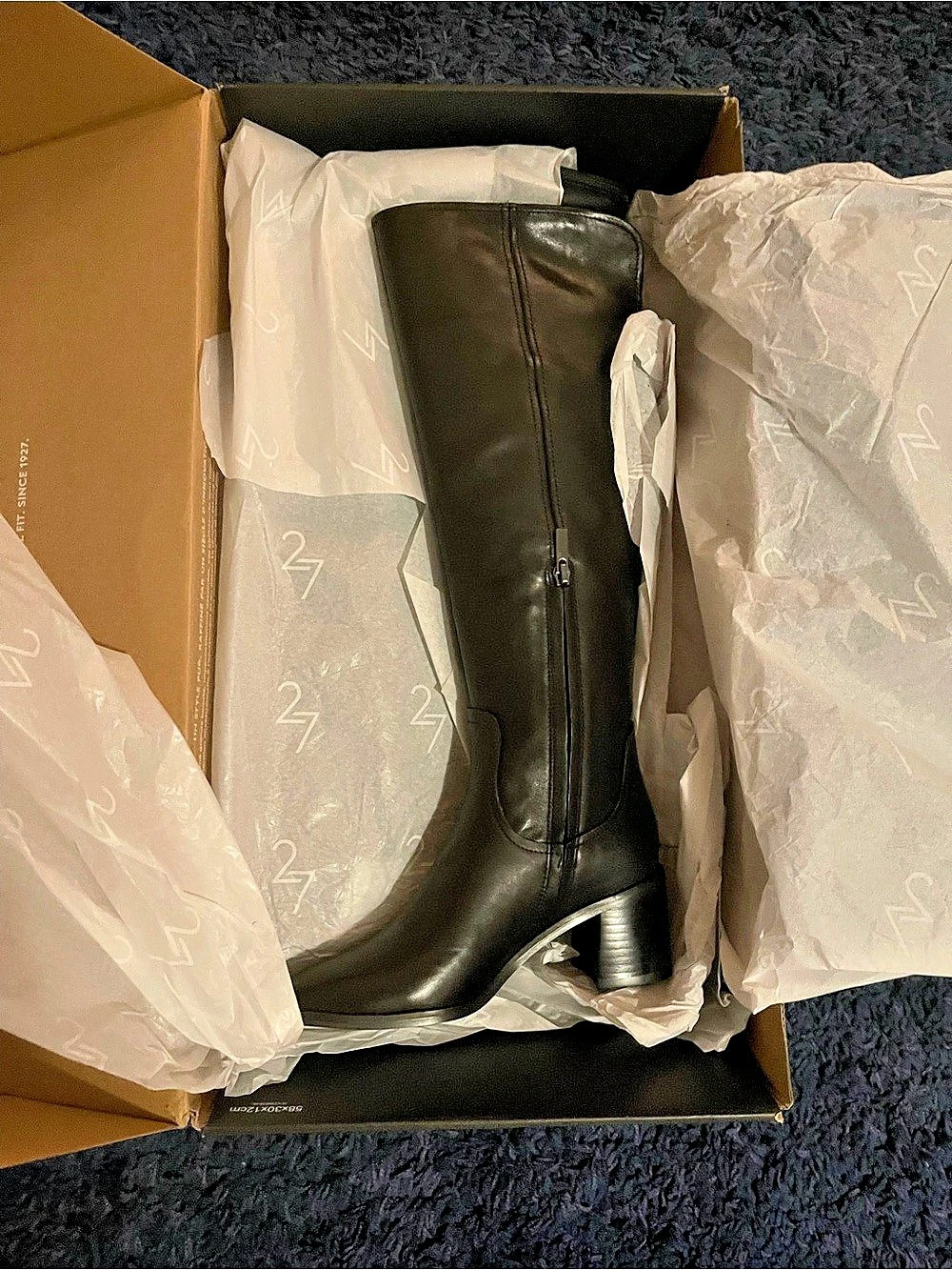 27 Black Leather Heeled Boots US 6.5 new